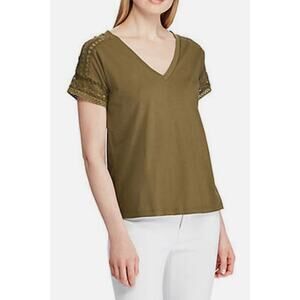 NWOT Lauren Ralph Lauren Dark Green Blouse, size Large